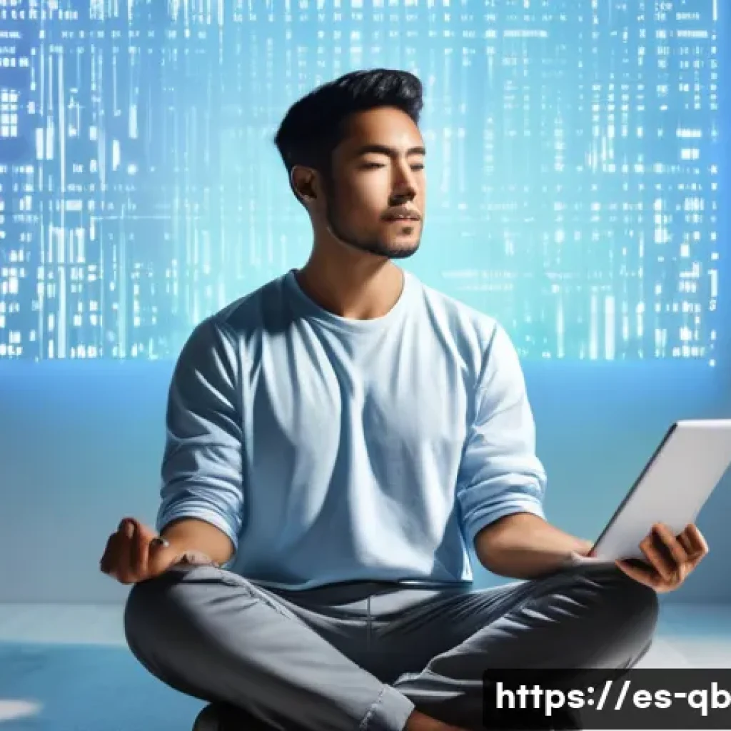정보 다이어트법과 직장 내 갈등 해소 - **Digital Overload to Peaceful Focus:** A diverse adult individual, dressed in comfortable, modern c...