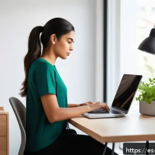 Home 31 주간 정보 소비 계획 수립하기 - A modern home office setting in a bright room with a young professional Hispanic woman sitting at a ...